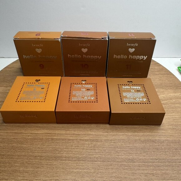 Benefit Hello Happy Powder Foundation Set Shades 9 10 11 Compact Lot Set of 3 - Picture 2 of 7